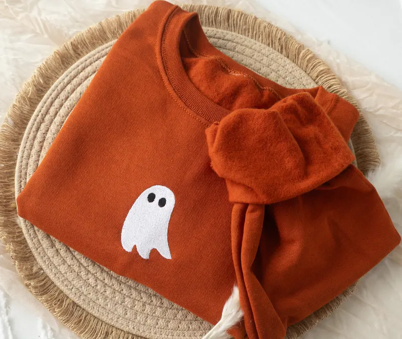 Embroidered Cute Ghost Sweatshirt