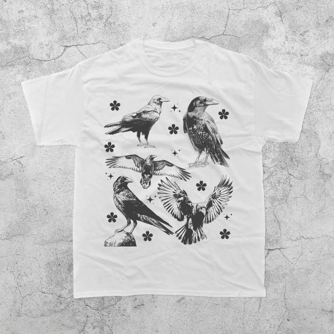 Ravens Tattoo Style Vintage T-Shirt