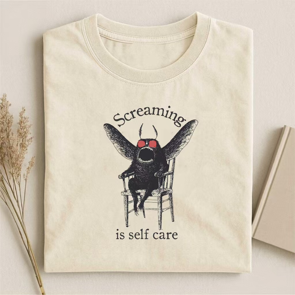 Mothman Screaming Is Self Care T-shirt