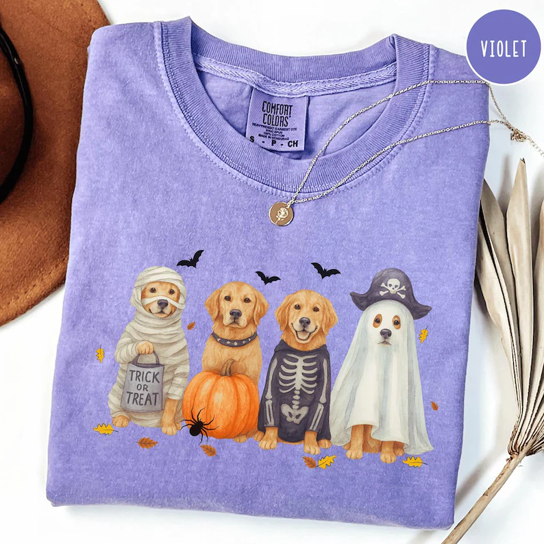 Halloween Golden Retriever T-shirt