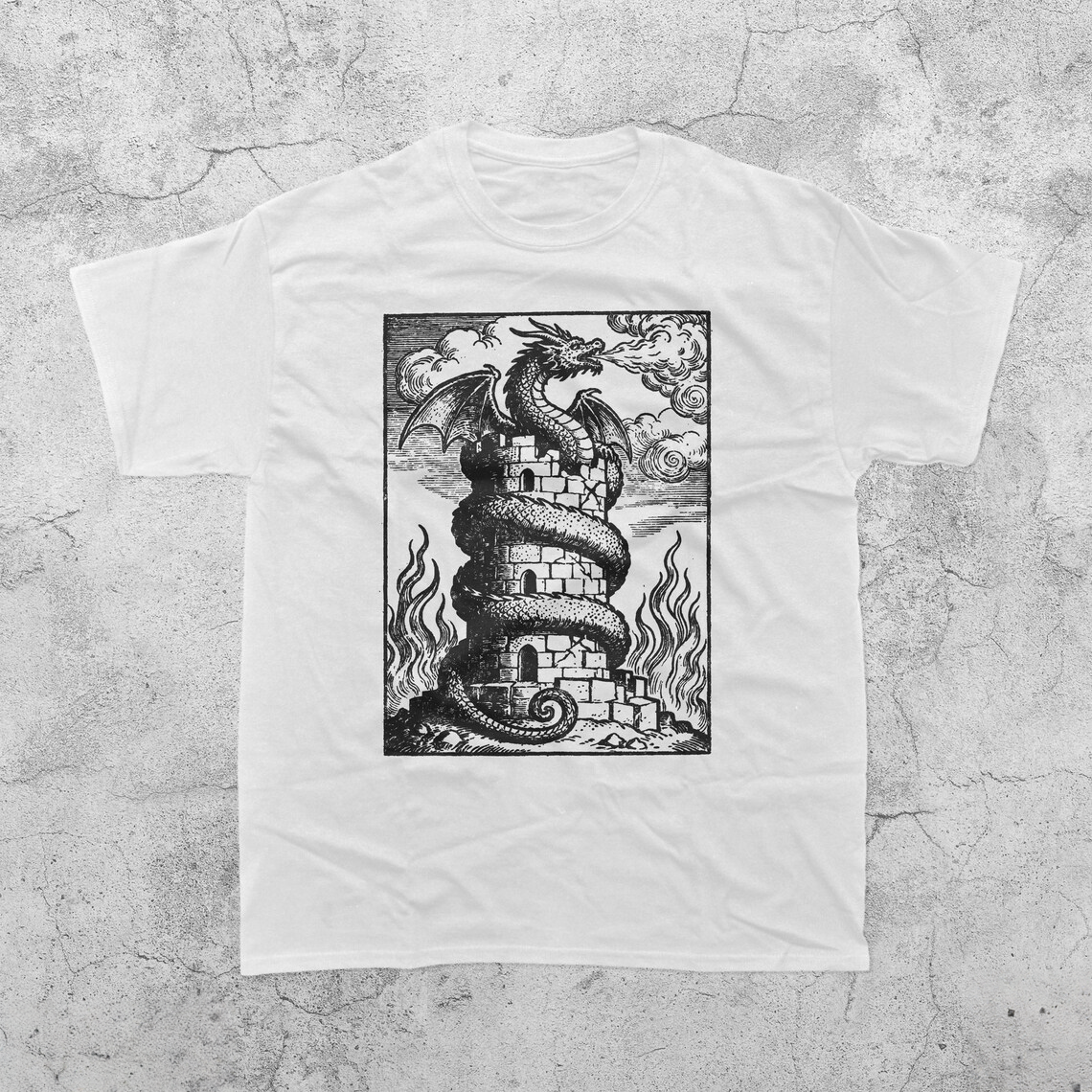 Tower Serpent Dragon Vintage T-Shirt