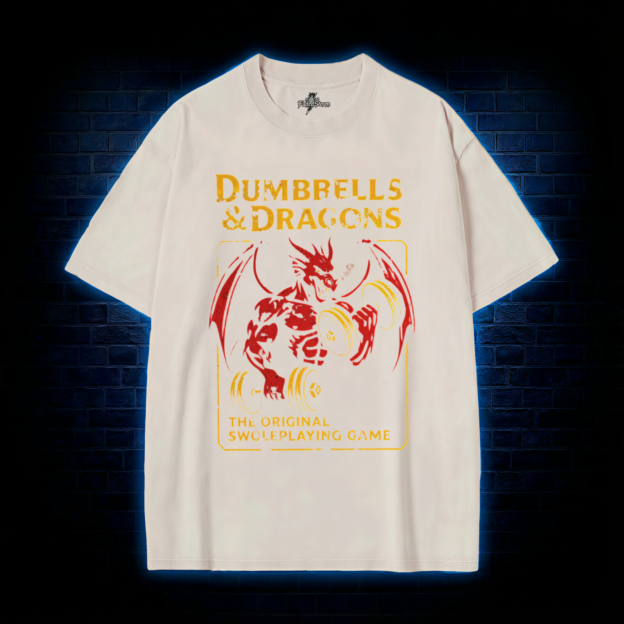 Dumbbells&Dragons Washed T-shirt