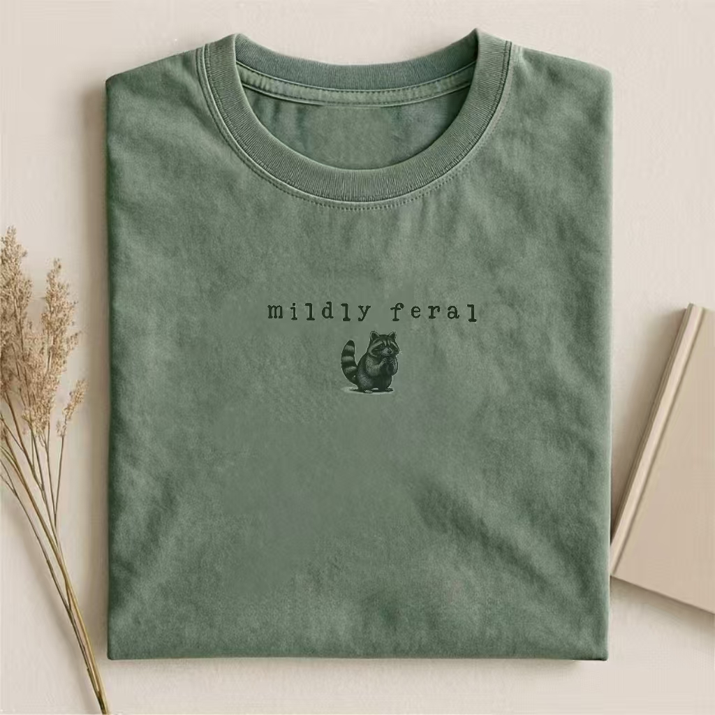 "Mildly Feral" Raccoon Casual T-Shirt