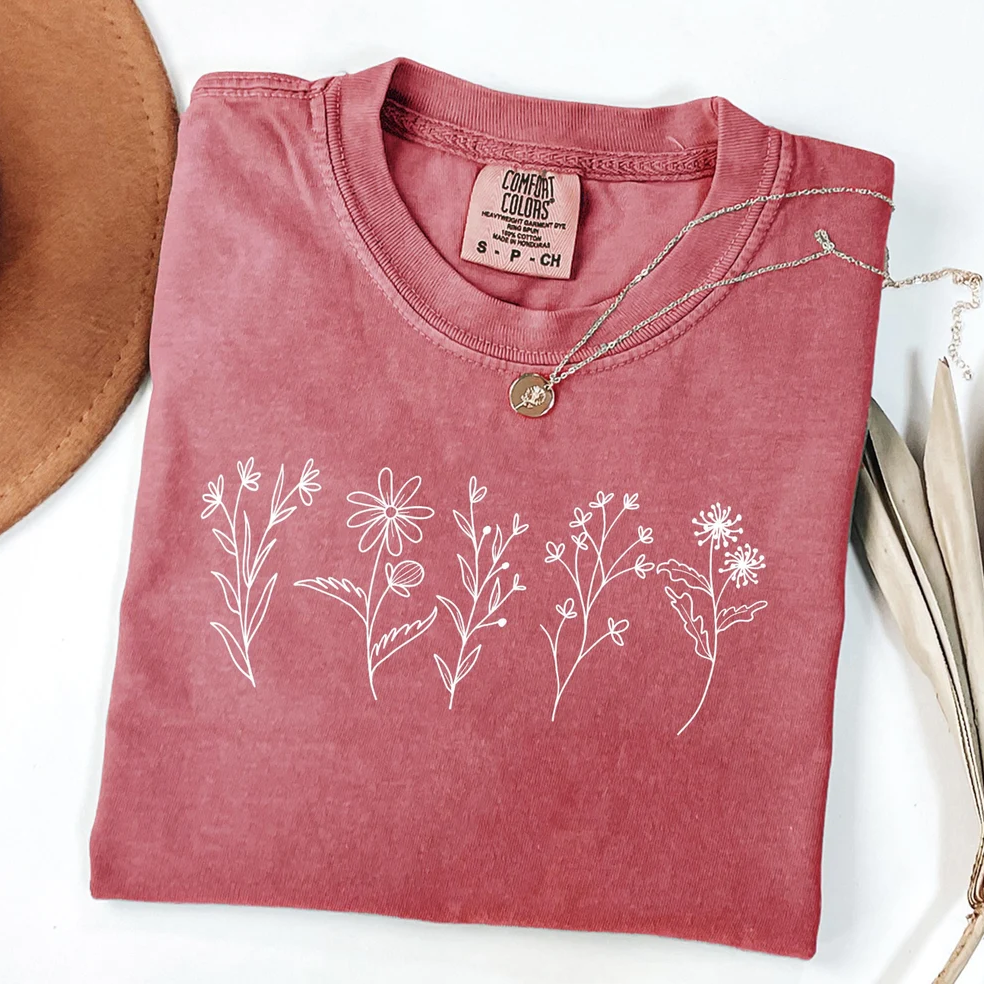 Comfort Colors Floral Cottagecore Wildflower T-shirt