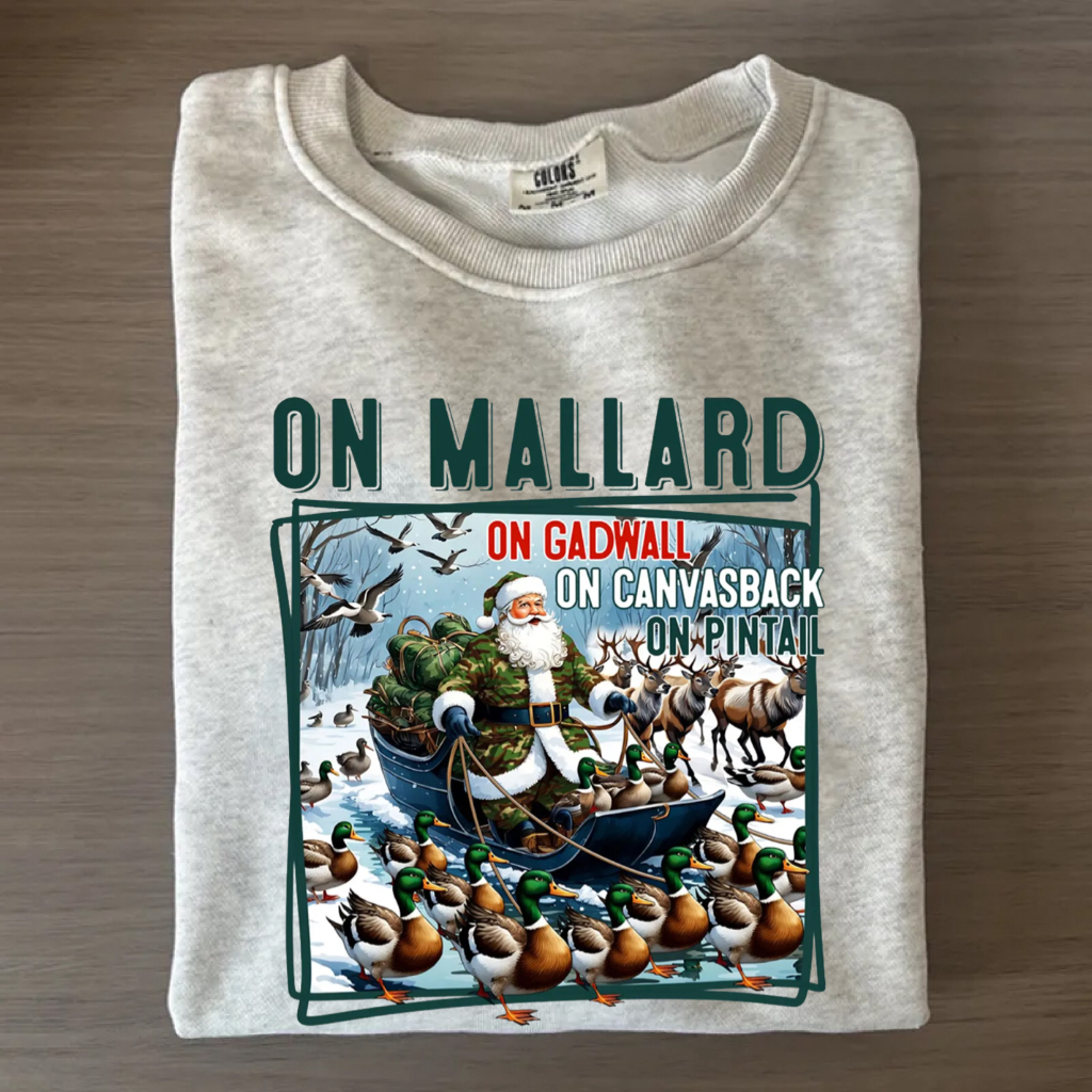 Funny Duck Hunting Santa T-shirt