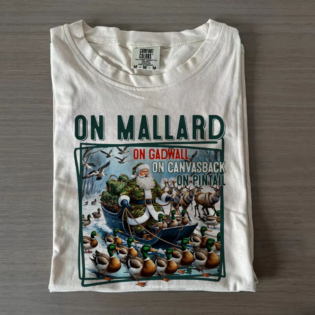 Funny Duck Hunting Santa T-shirt