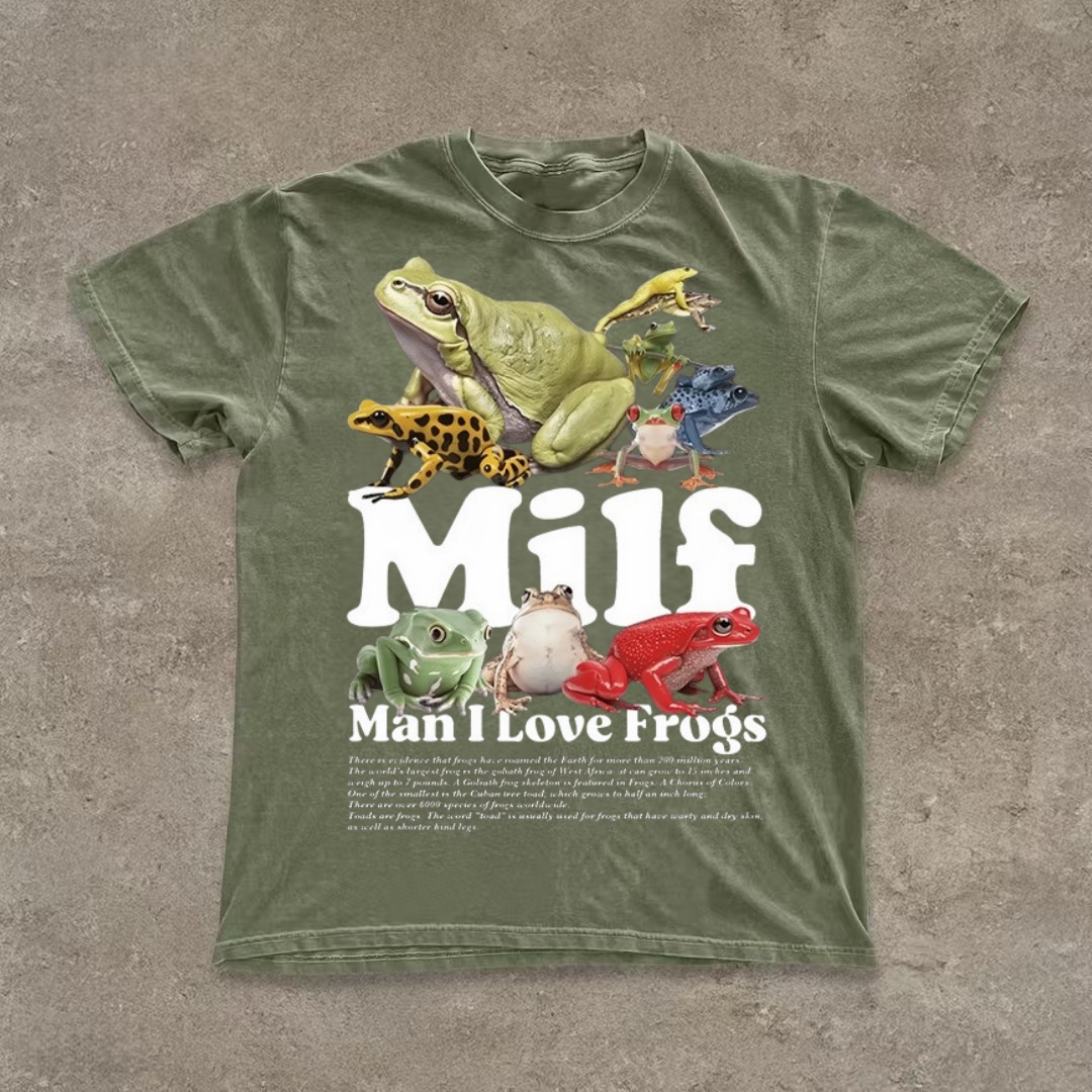 "MILF: Man I Love Frogs" Frog Collage T-shirt