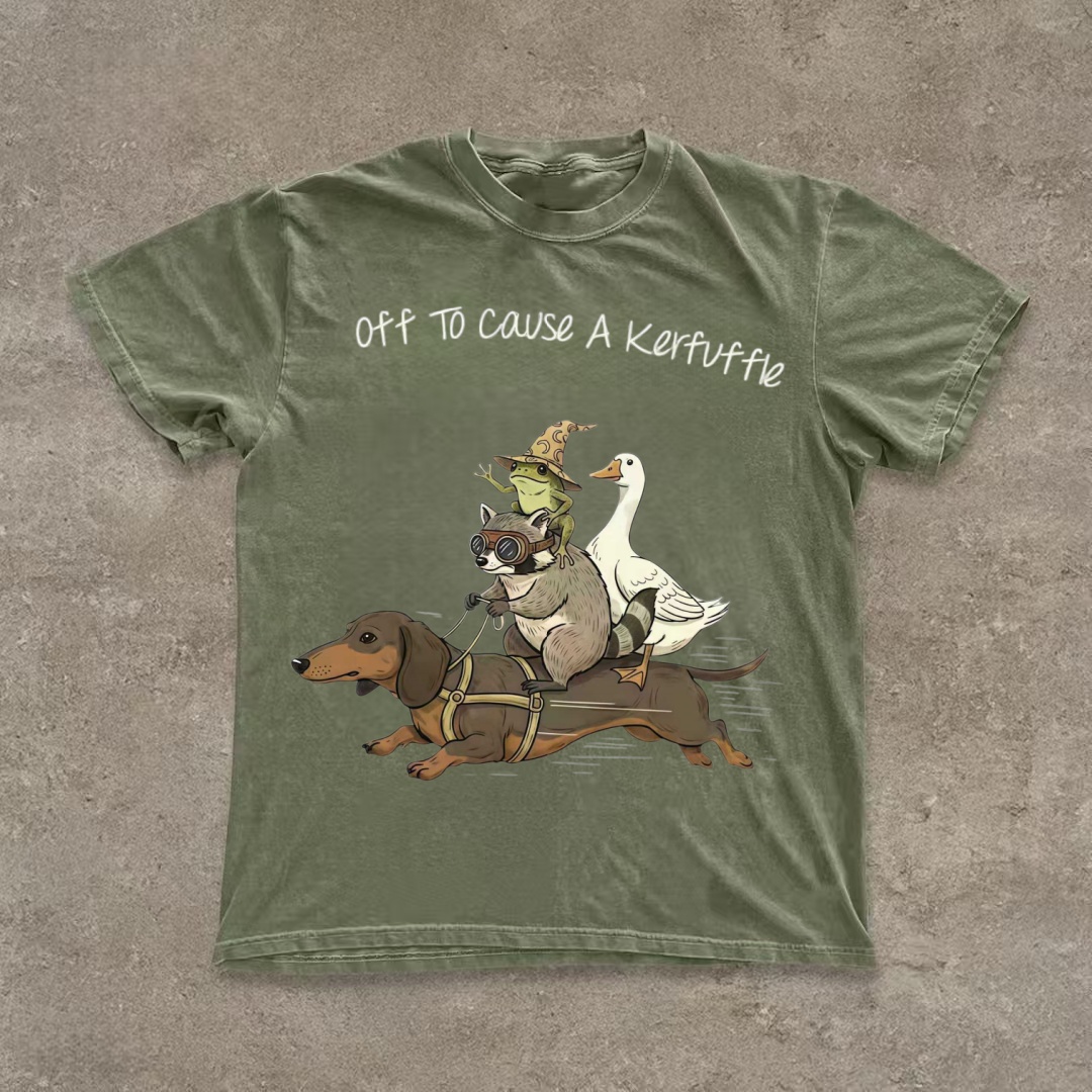"Off to Cause a Kerfuffle" Dachshund Squad T-shirt