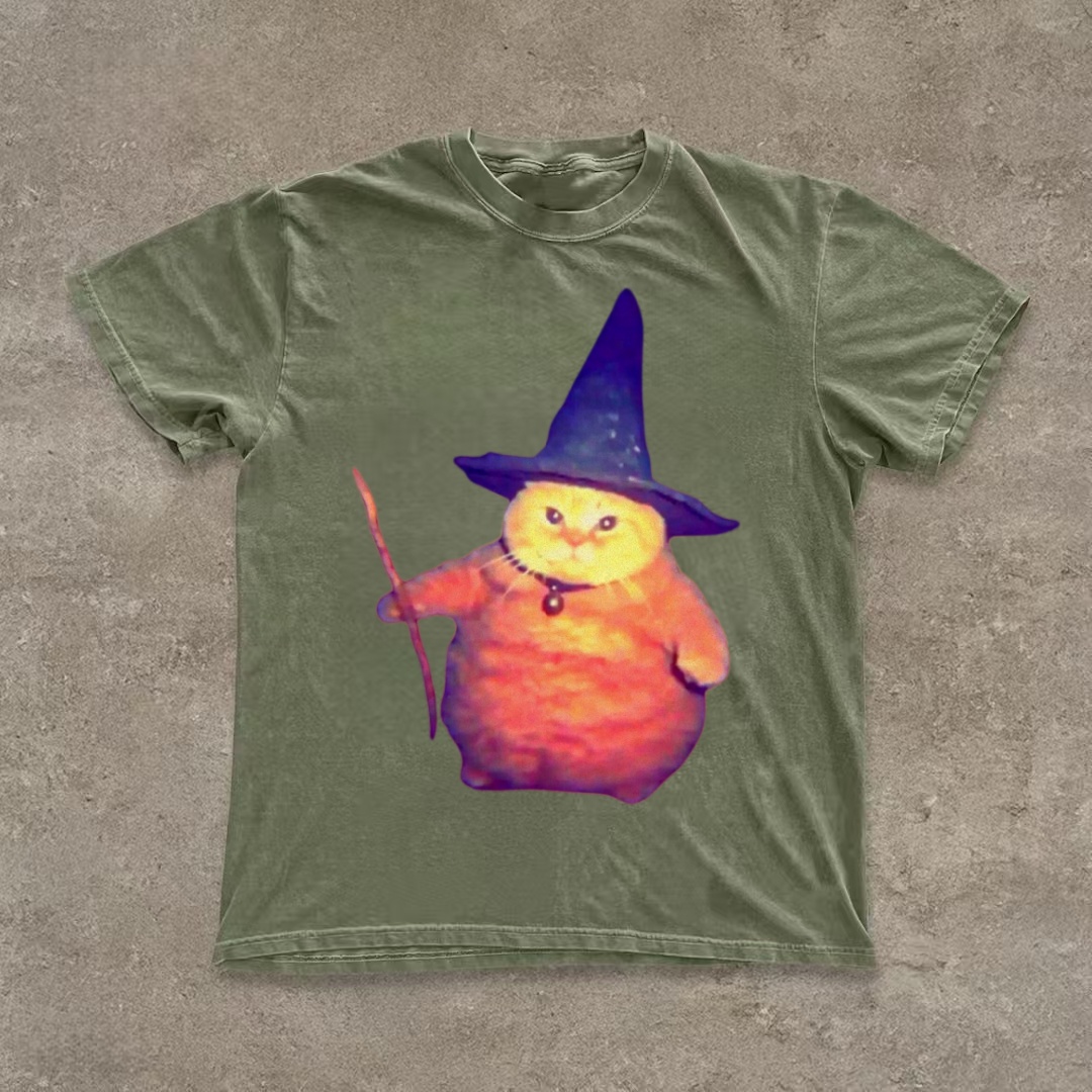 Chonky Orange Cat Wizard Meme T-shirt
