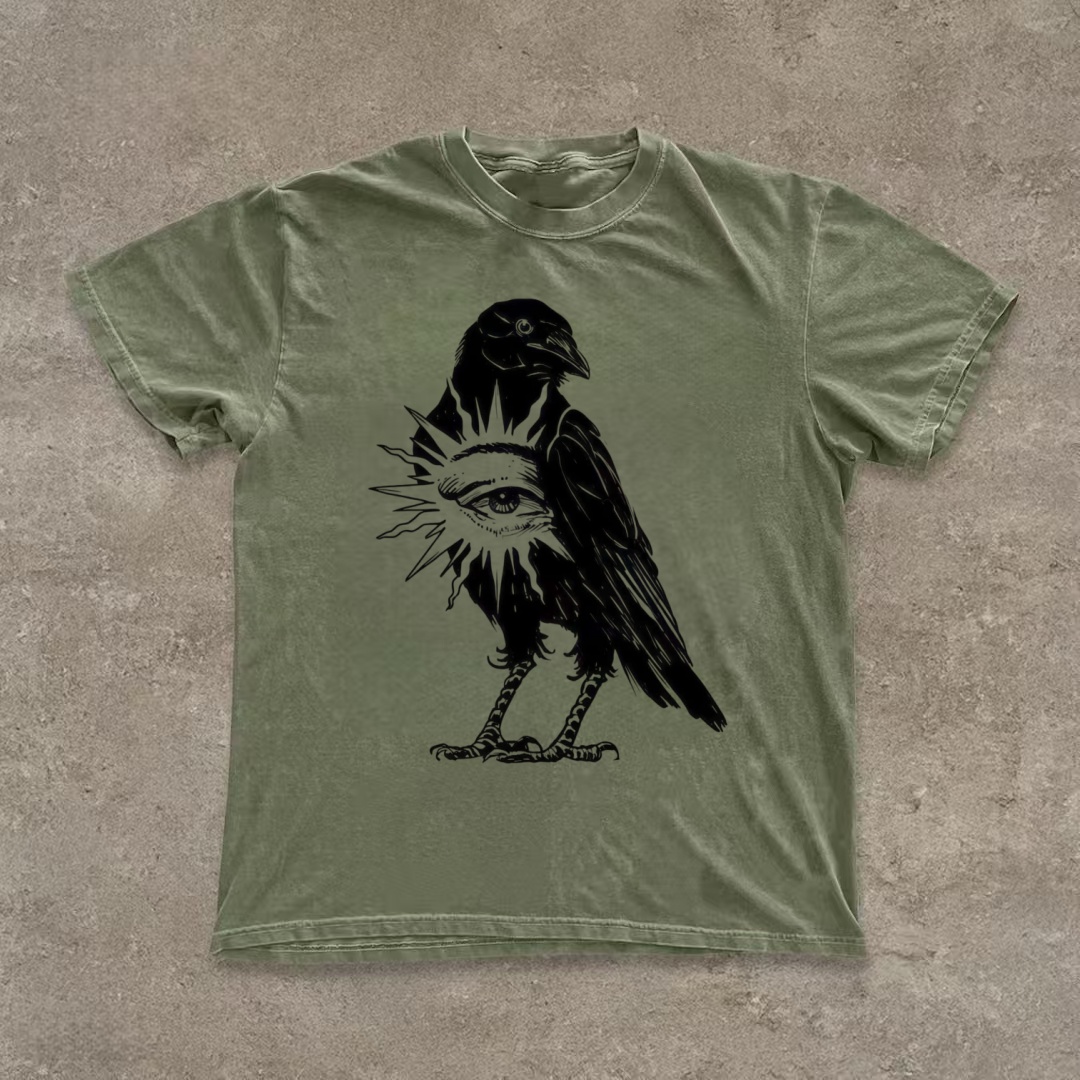 Raven & All-Seeing Eye Occult Art T-shirt