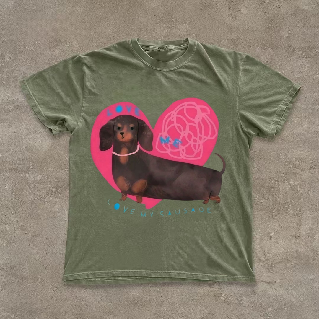 "Love My Sausage" Dachshund Heart T-shirt