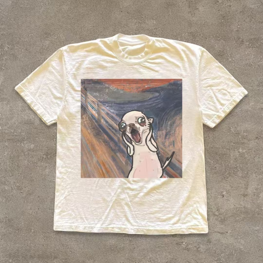 The Scream Dog Parody Art T-shirt