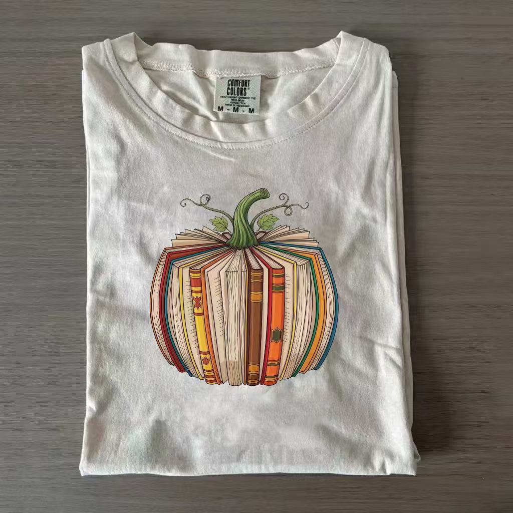 Fall Book Pumpkin Halloween Shirt