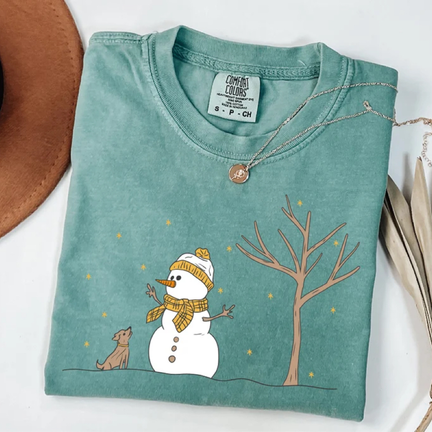 Comfort Colors Christmas Snowman T-shirt