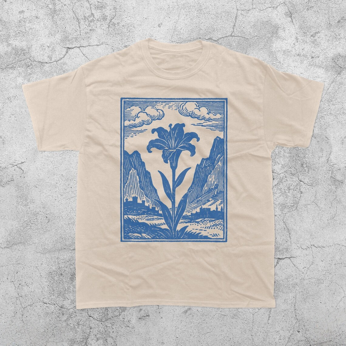 Vintage Lily Flower Graphic T-Shirt