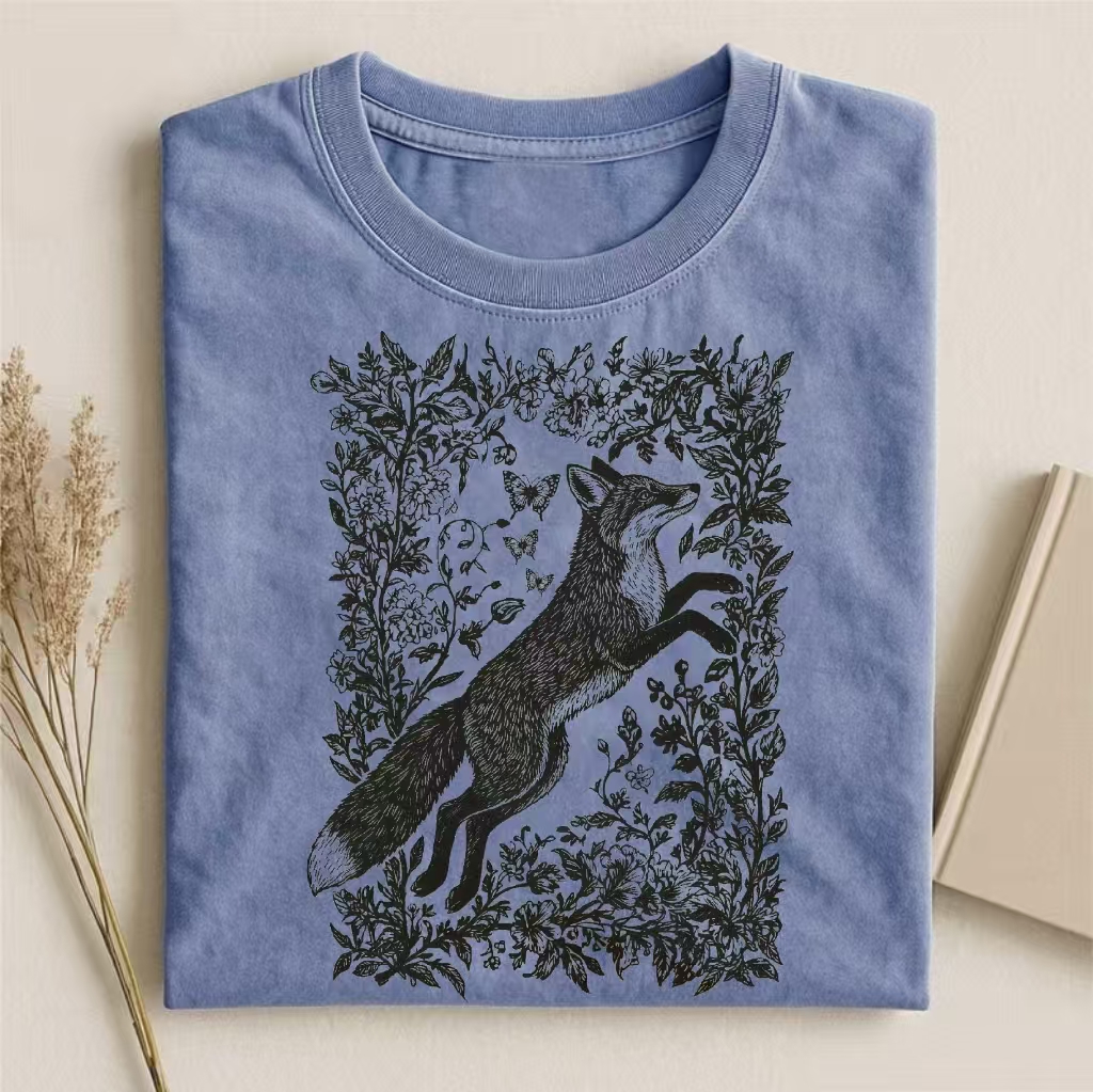 Boho Linocut Fox T-shirt