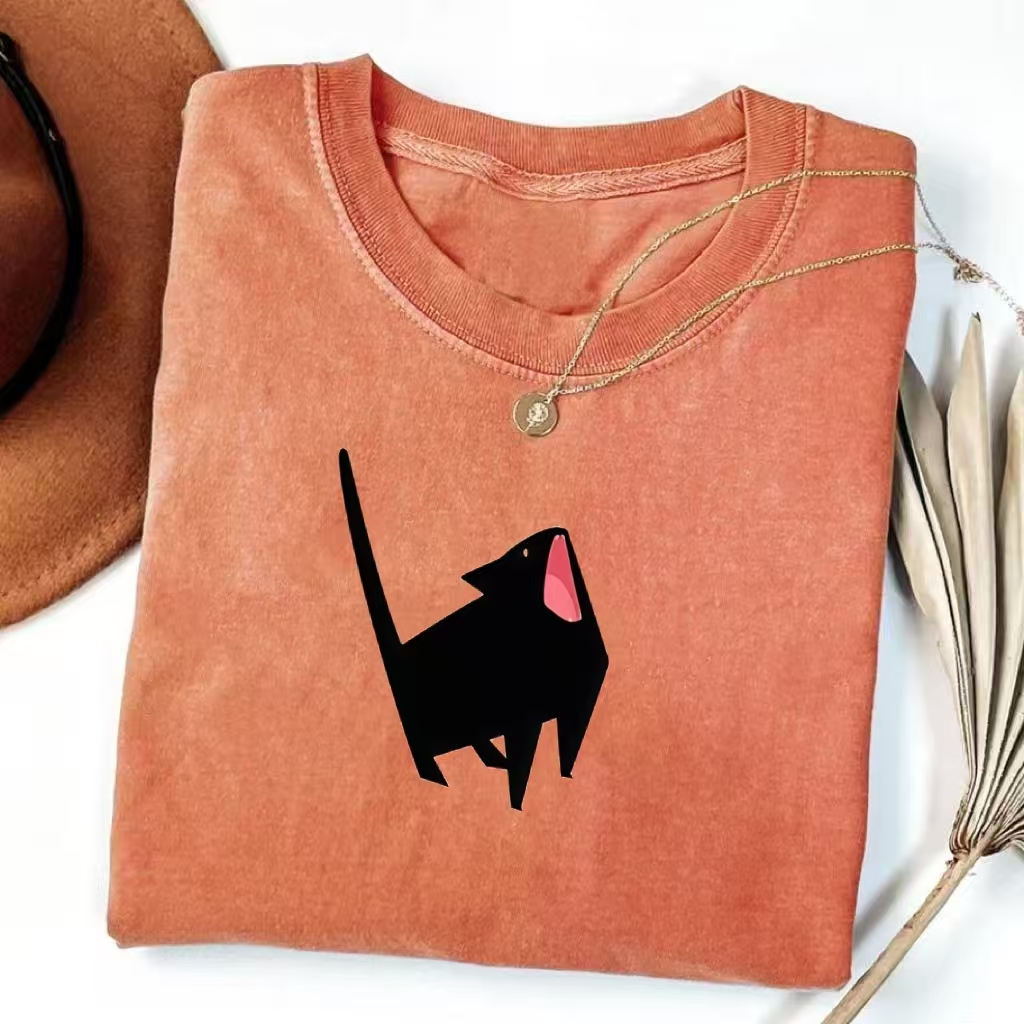 Origami Black Cat Minimalist T-shirt