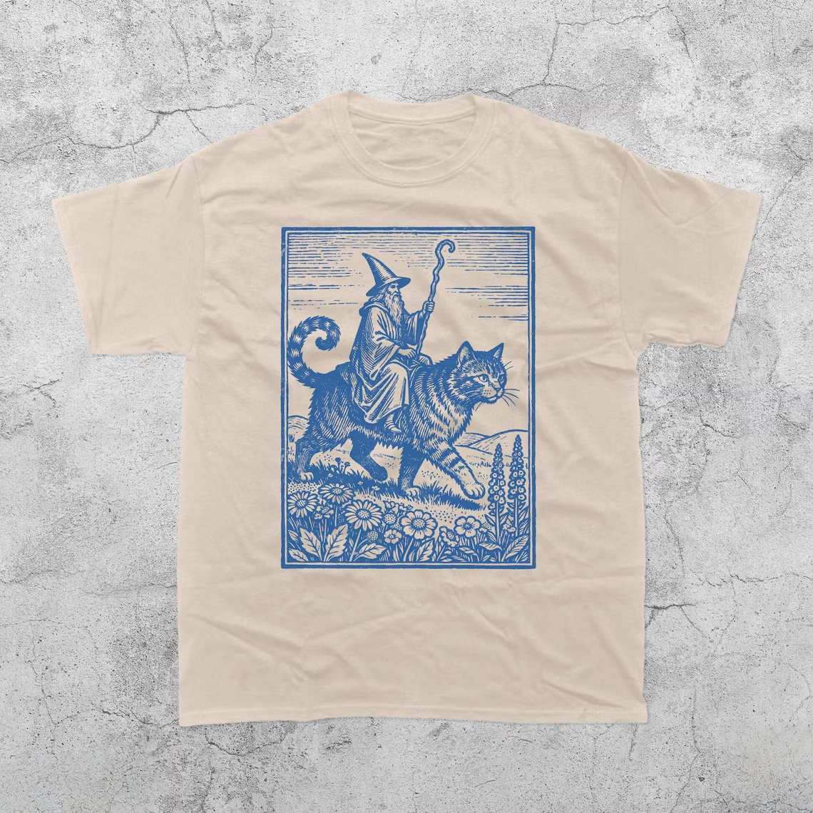 Wizard Cat Rider Vintage T-Shirt