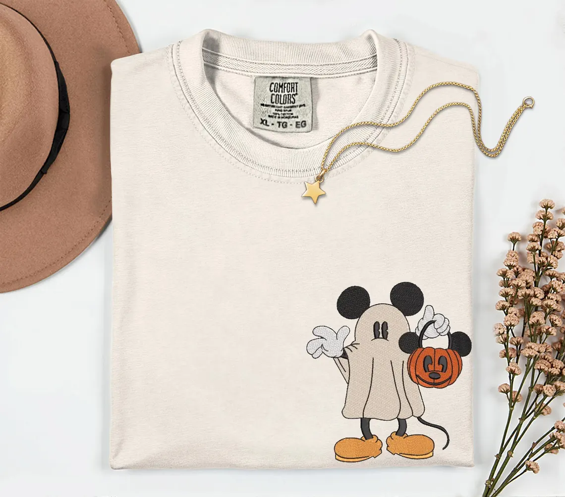 Halloween Embroidery Spooky Shirt