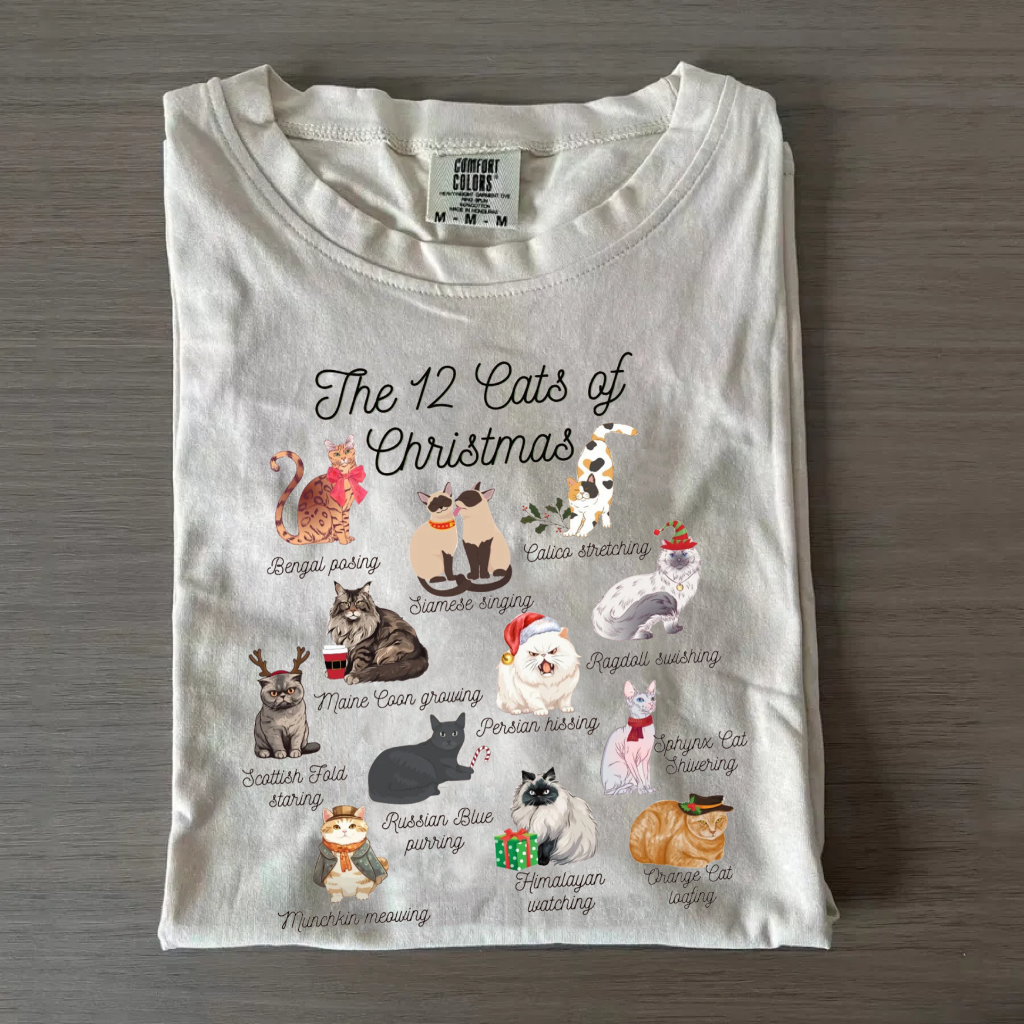 The 12 Cats of Christmas T-shirt