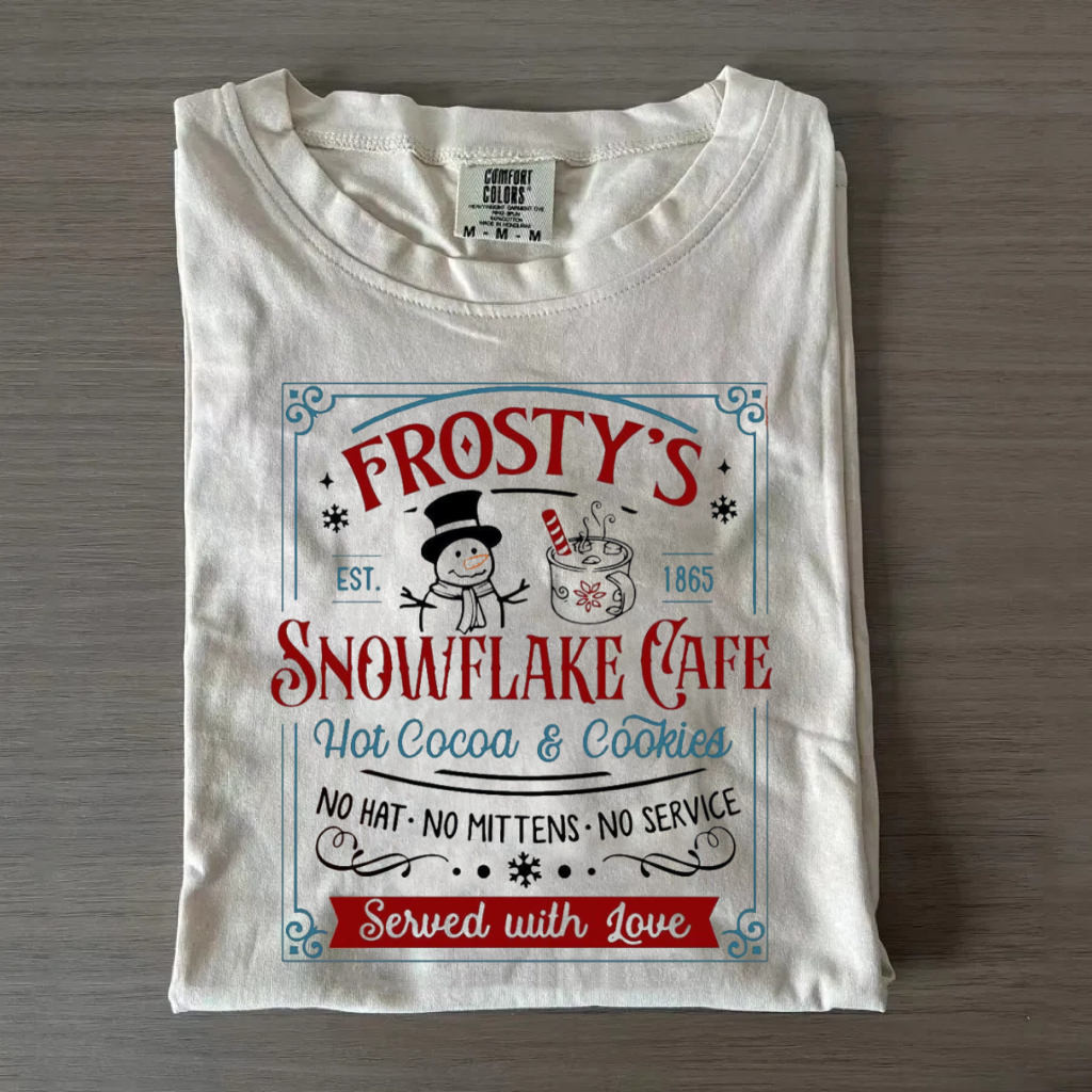 Snowflake Cafe Christmas T-shirt