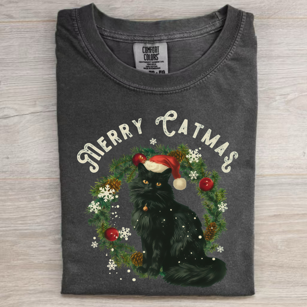 Comfort Color Merry Catmas T-shirt/Sweatshirt