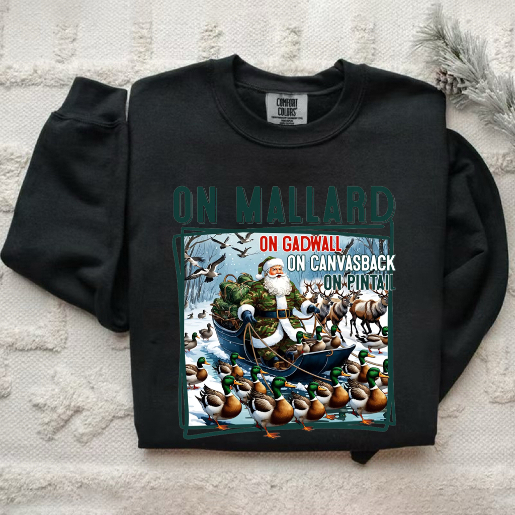 Funny Duck Hunting Santa T-shirt