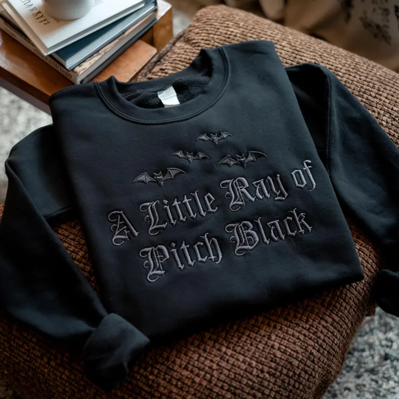 Embroidered A Little ray of Pitch Black Sweatshirt