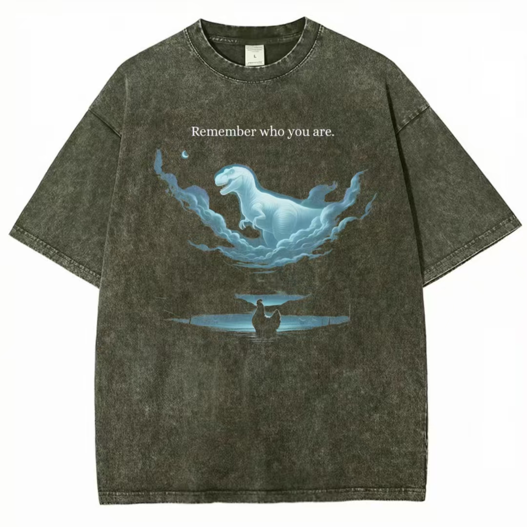 "Remember Who You Are" T-Rex Spirit Graphic T-shirt