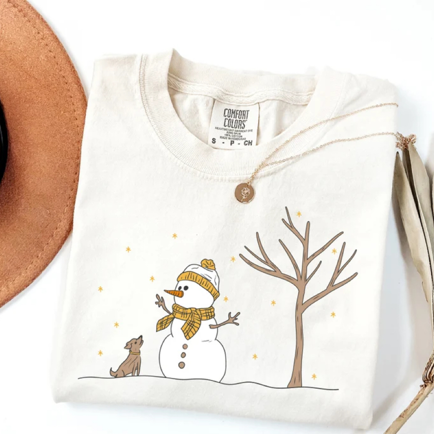 Comfort Colors Christmas Snowman T-shirt