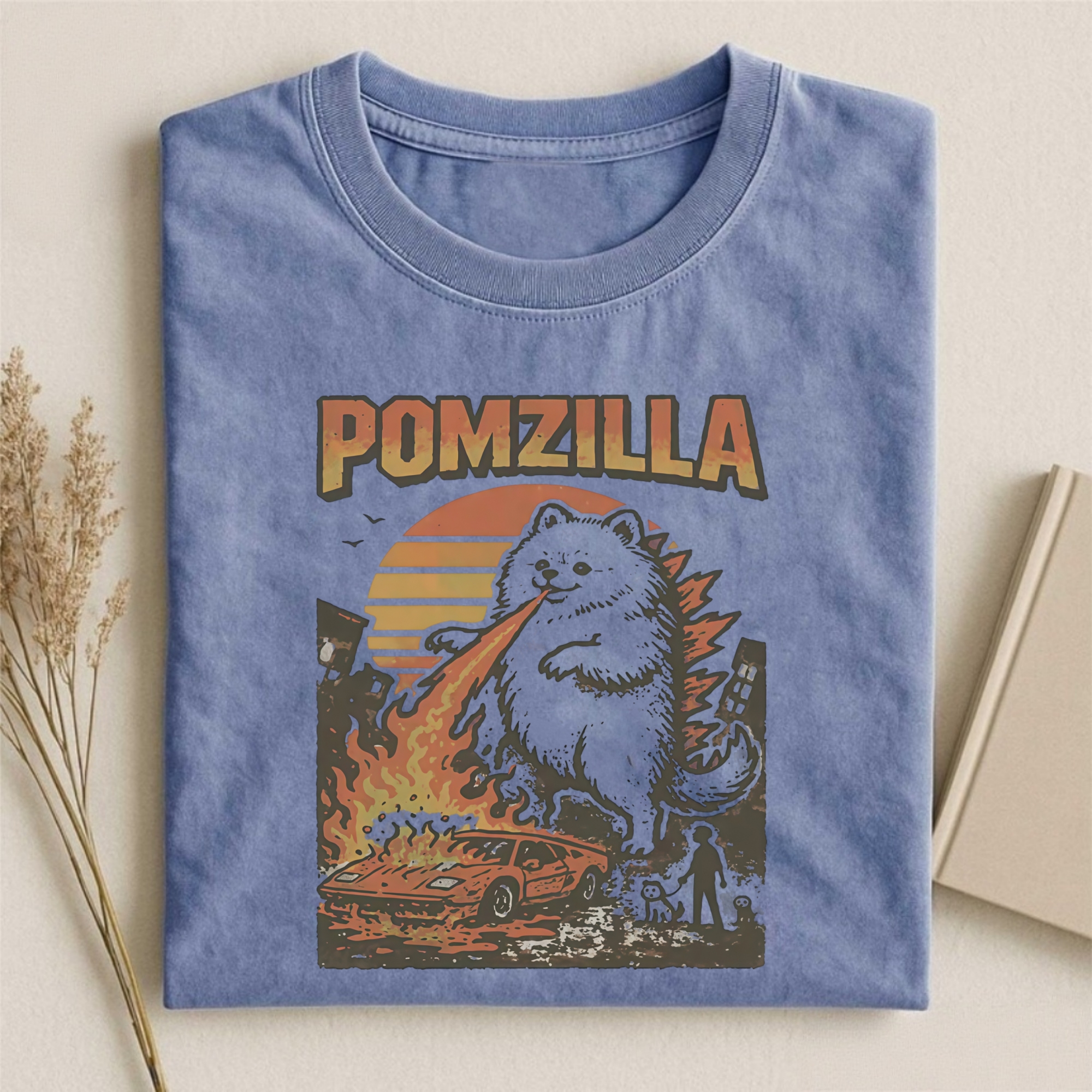 Funny Pomeranian Godzilla T-shirt