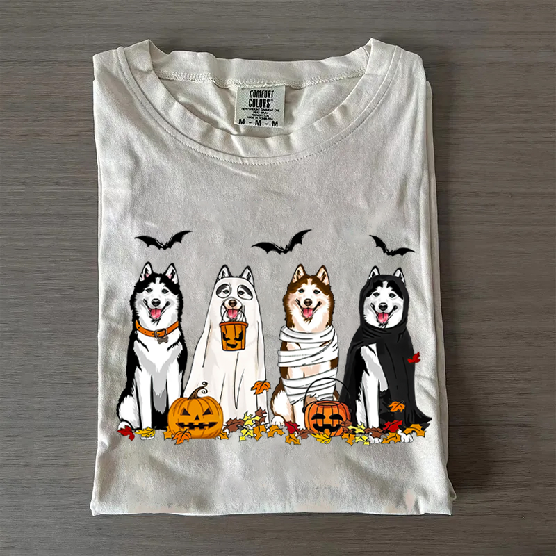 Husky Ghost Dogs Halloween T-shirt