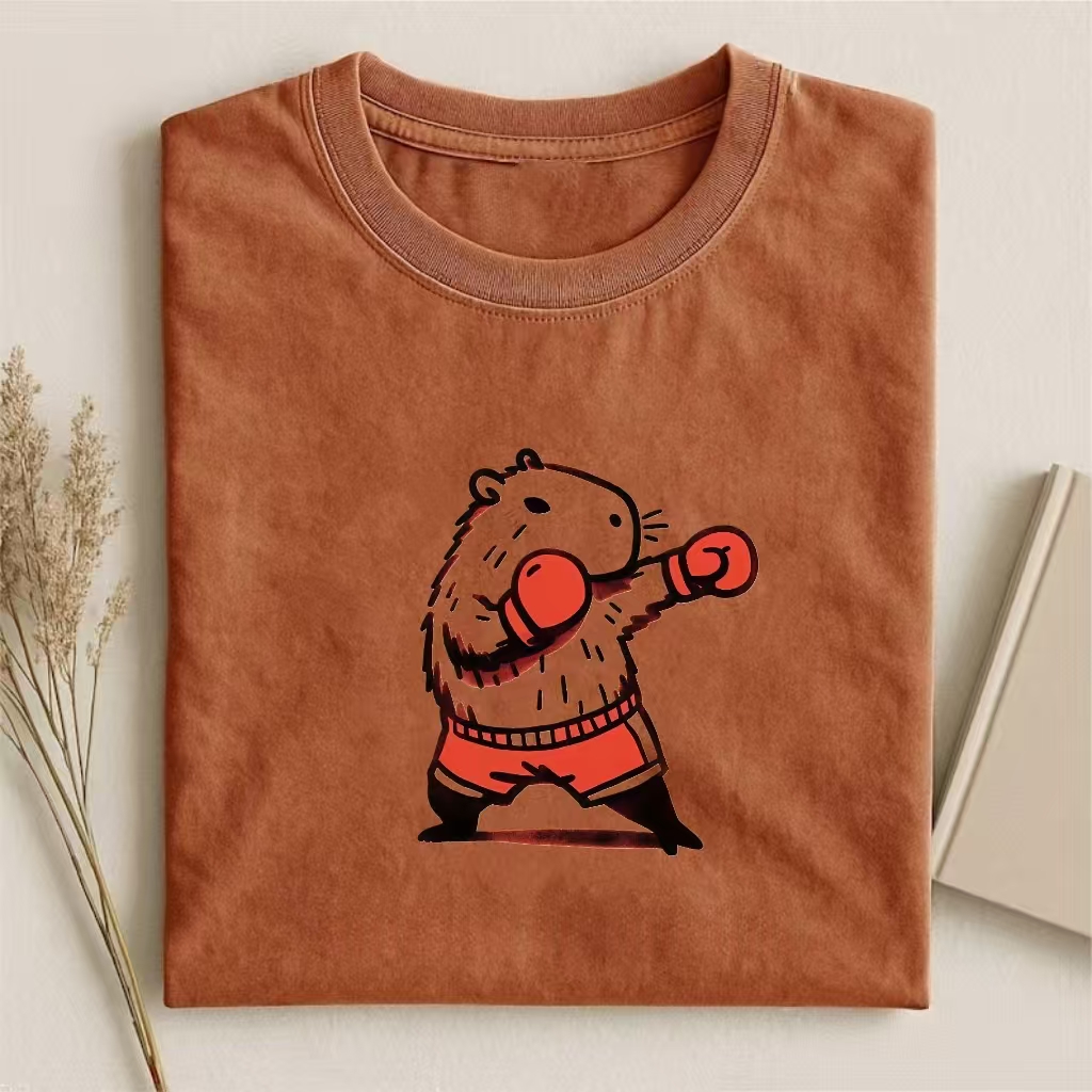 Boxing Capybara Graphic T-shirt