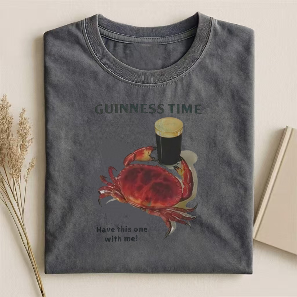 Whimsical Crab Guinness Hangout T-shirt
