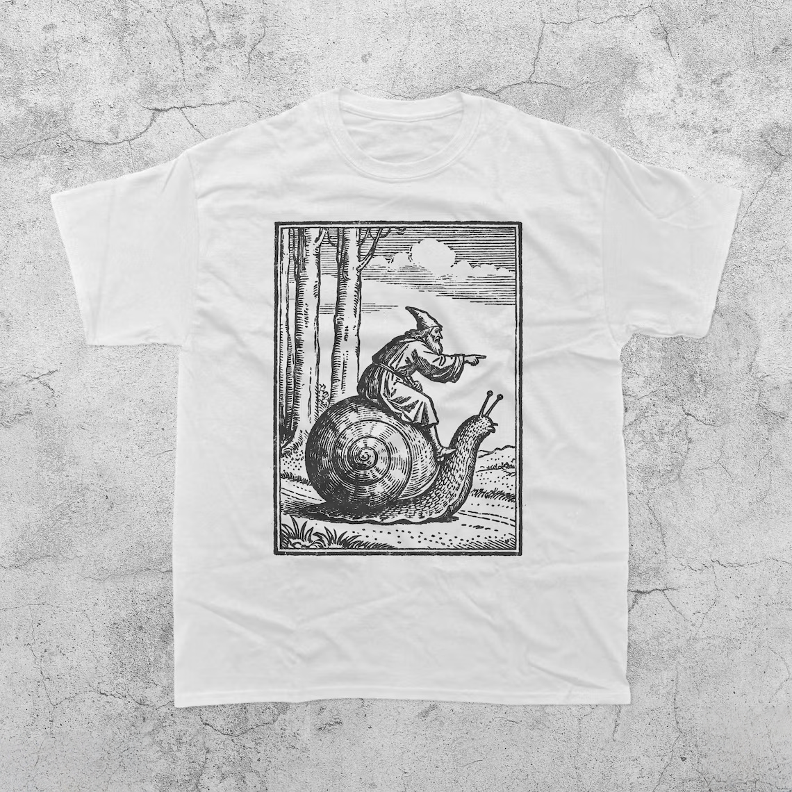 Retro Medieval Snail Rider T-Shirt