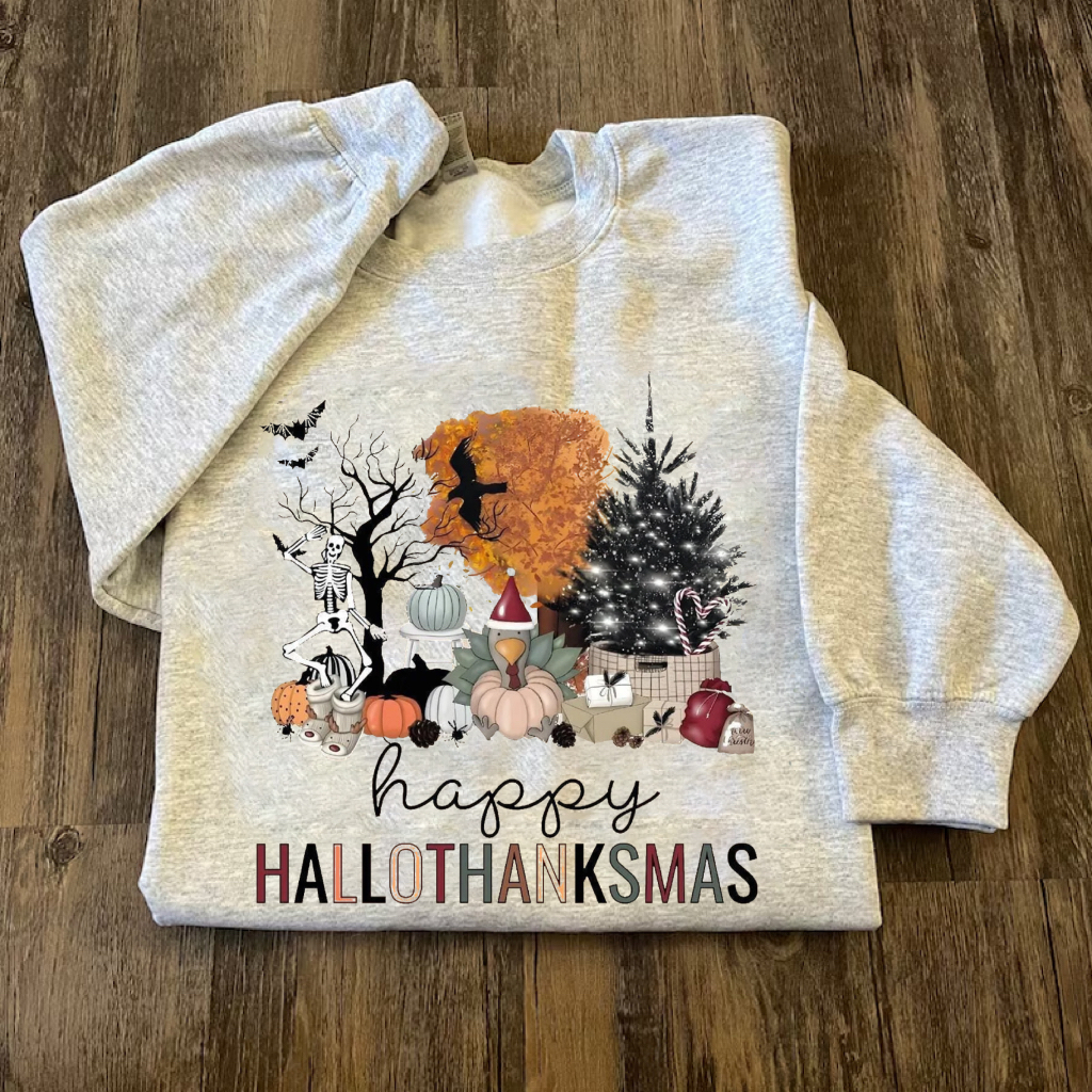 Happy HalloThanksMas Sweatshirt