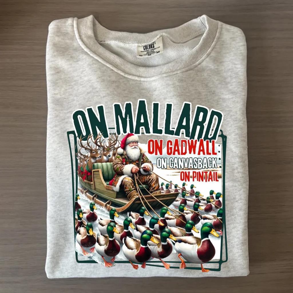 Funny Duck Hunting Santa T-shirt