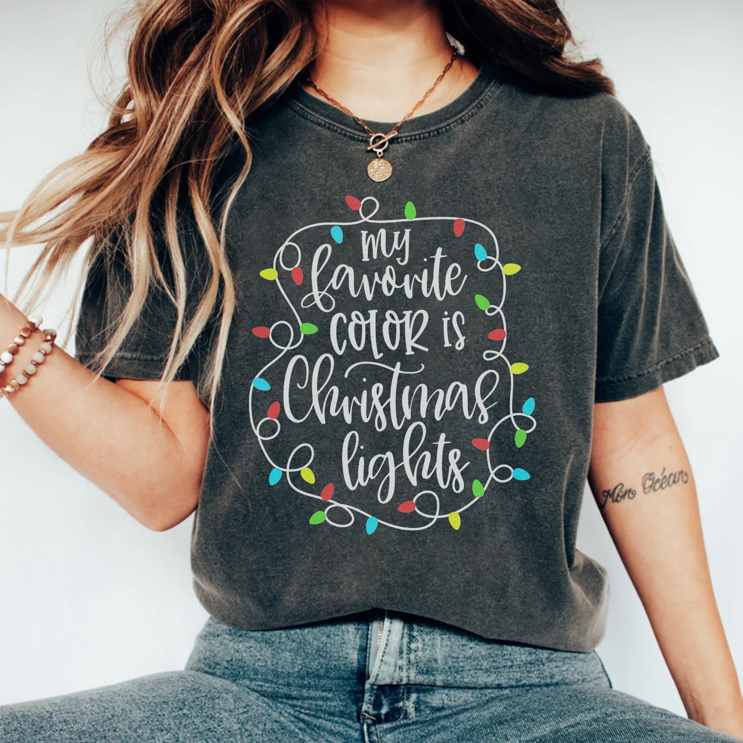 My favorite color is Christmas lights T-Shirt-Lulueye