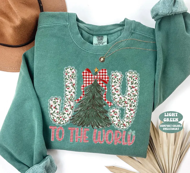 Joy To The World Coquette Jesus Christmas Sweatshirt