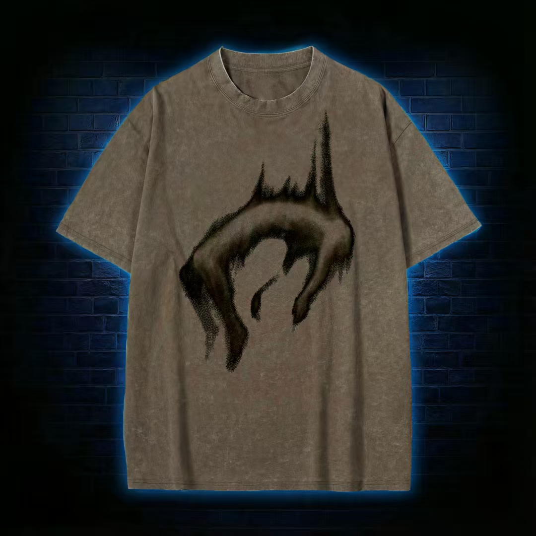 Abstract Spiky Curve Dark Art T-Shirt