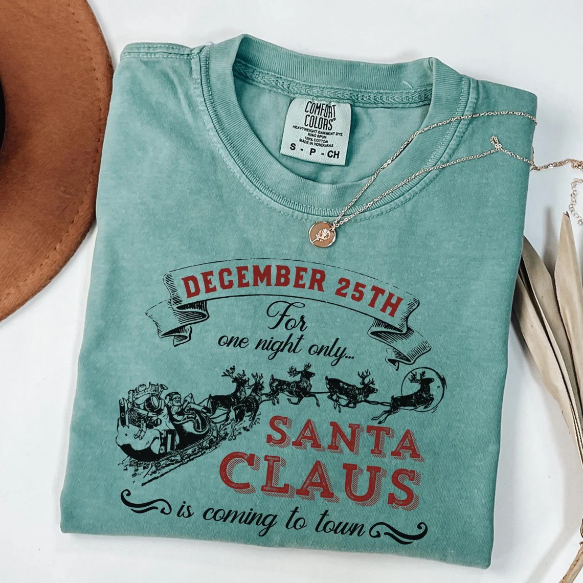 Santa Is Coming To Town Holiday T-shirt
