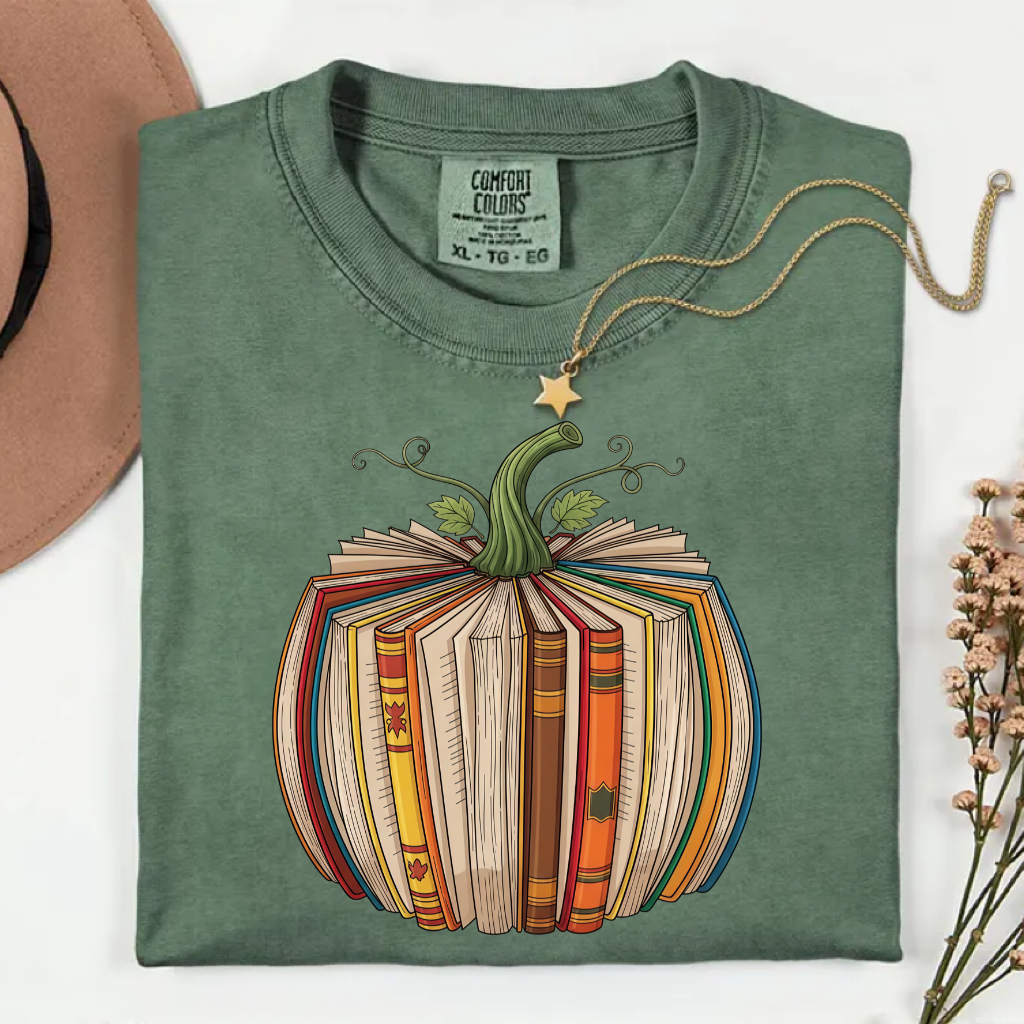 Fall Book Pumpkin Halloween Shirt