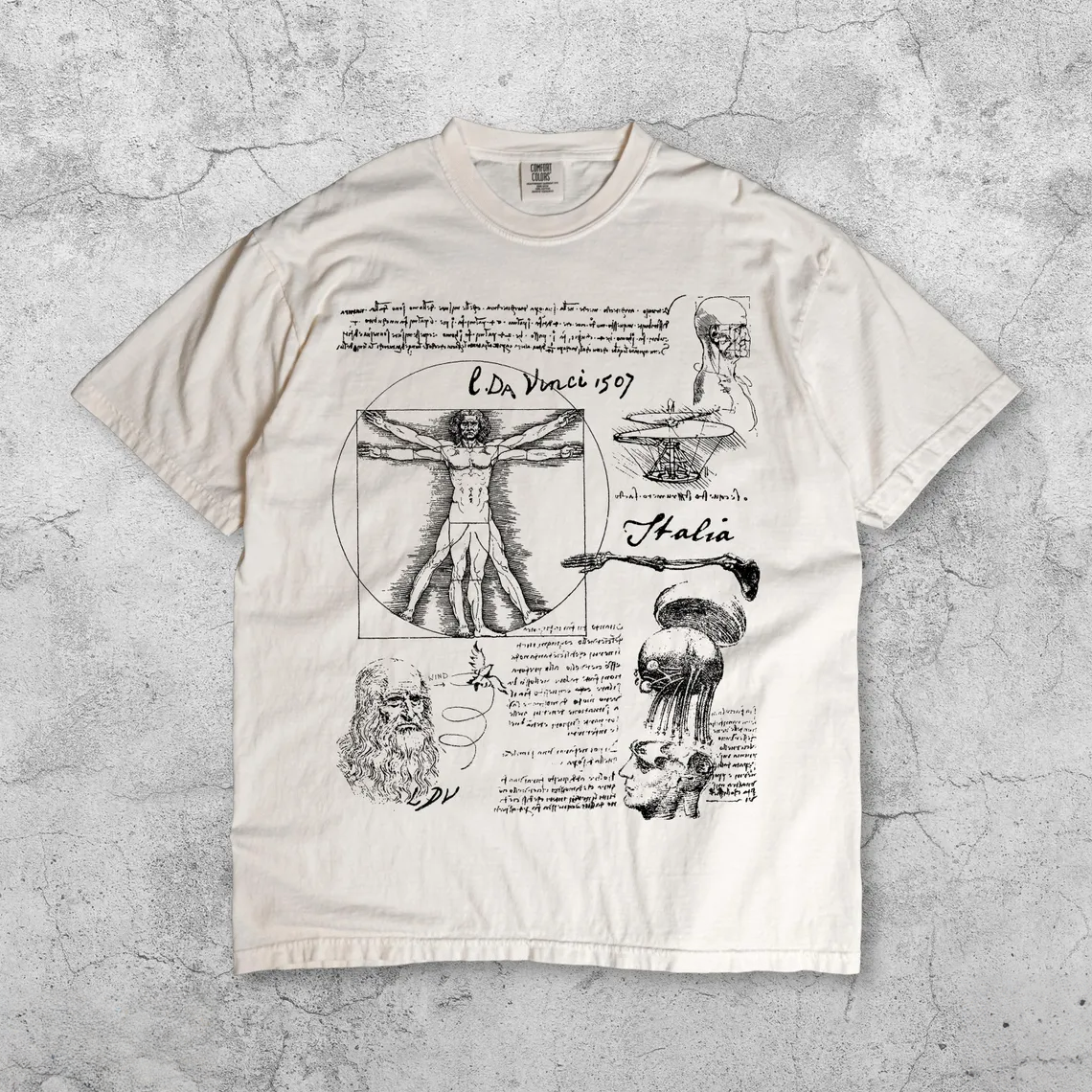 Da Vinci Vitruvian Man Vintage T-Shirt