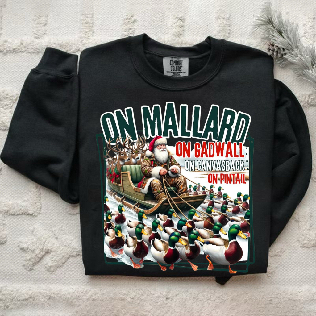 Funny Duck Hunting Santa T-shirt