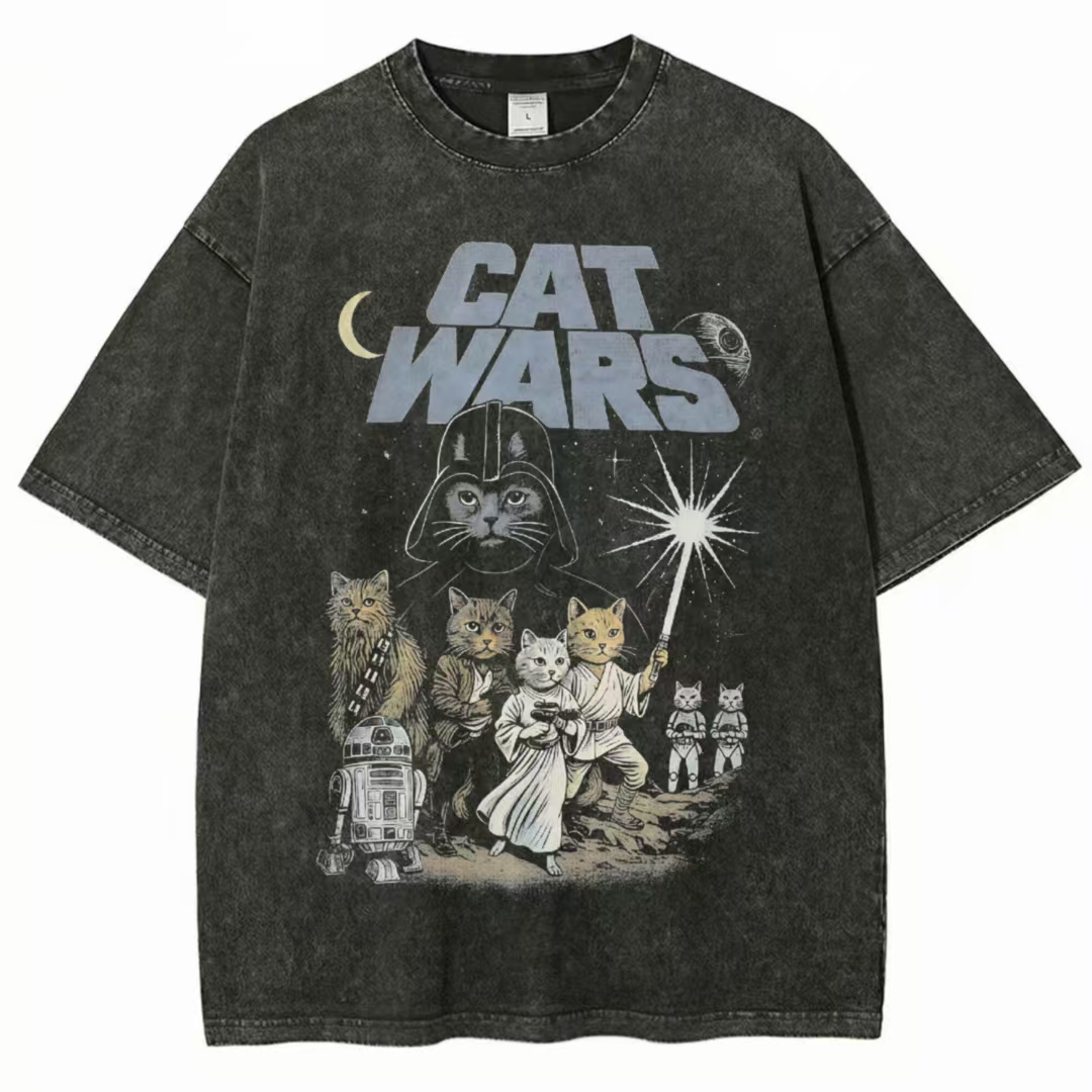 "Cat Wars" Star Wars Parody Graphic T-shirt