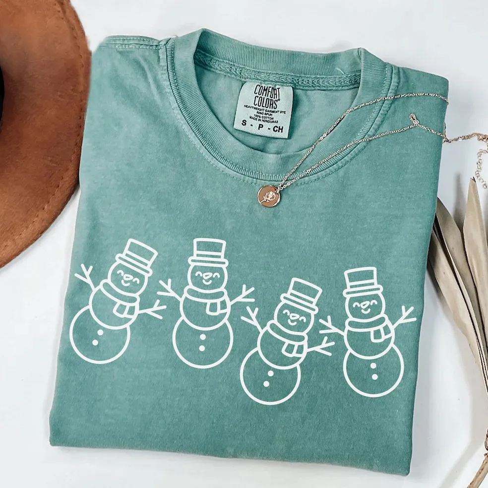 Comfort Colors Snowman Christmas T-shirt