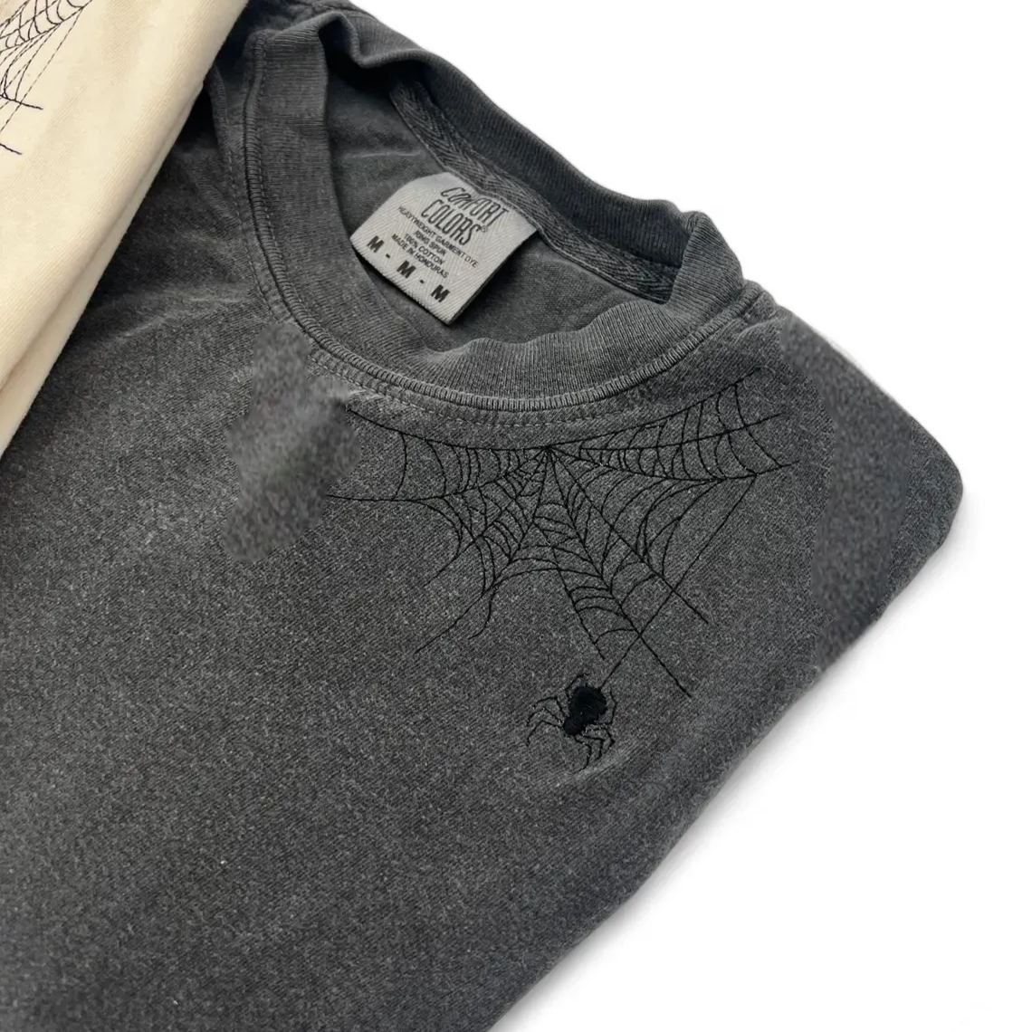 Embroidered Spider Halloween T-shirt