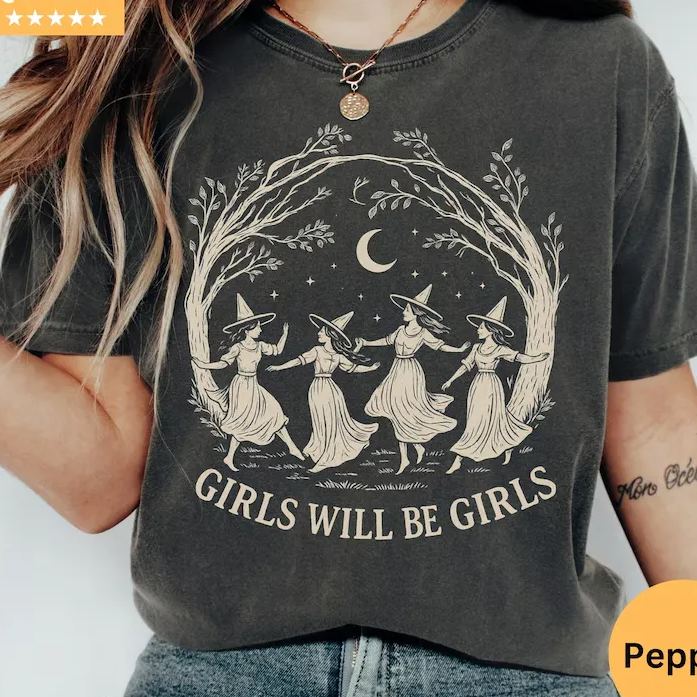 Vintage Girls Will Be Girls Witch T-shirt