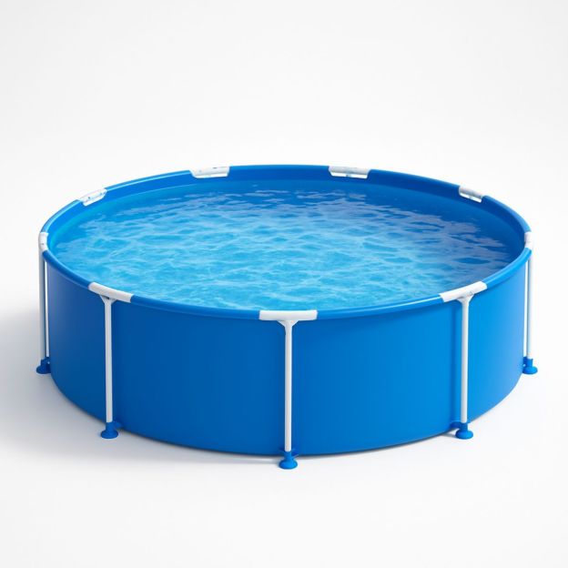 Piscine hors sol ronde métal PVC bleu diamètre 360 cm hauteur 76 cm