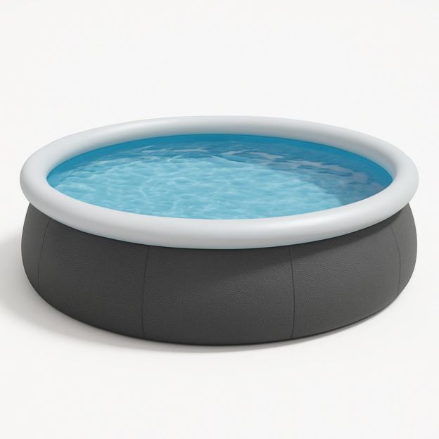 Piscine Gonflable Ronde 305 cm Gris PVC